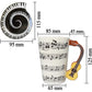 Lavezee Mug Cup With Guitar Handle And Art Musical Notes Holds 15 Oz, Tea Coffee Milk Ceramic Mug Gift For Music Lover