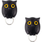 3PCS Owl Key Holder Cute Owl Key Holder Automatic Open Close Eyes Magnetic Night Owl Keying Holder Wall Mounted Owl Key Hooks with Wall Self-Adhesive Tape