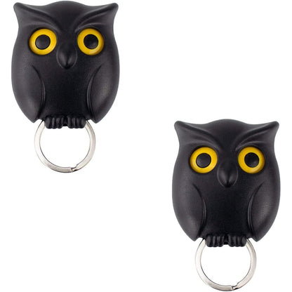 3PCS Owl Key Holder Cute Owl Key Holder Automatic Open Close Eyes Magnetic Night Owl Keying Holder Wall Mounted Owl Key Hooks with Wall Self-Adhesive Tape
