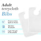 Avalon Towels Adult Bibs for Women 100% Cotton Bib for Adults for Eating - Terry Cloth Adult Bibs for Men Clothing Protectors