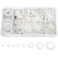 QTEATAK 510 Pcs White Nylon Flat Washer Assortment Kit for Electrical Connections on Household & Commercial Appliances, (M2 M2.5 M3 M4 M5 M6 M8 M10)