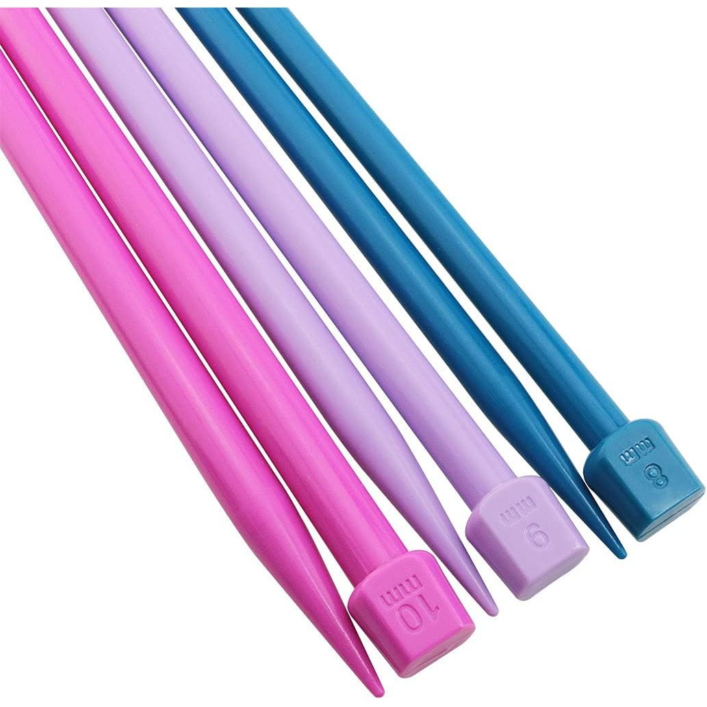 Buy now ITROLLE Knitting Needle 14PCS 4mm 5mm 6mm 7mm 8mm 9mm 10mm Colourful Single Pointed Knitting Straight Pins at indiglob india