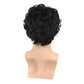 Kaneles Mens Short Curly Black Wig with Bang Costume Halloween Cosplay Party Natural Hair Wig