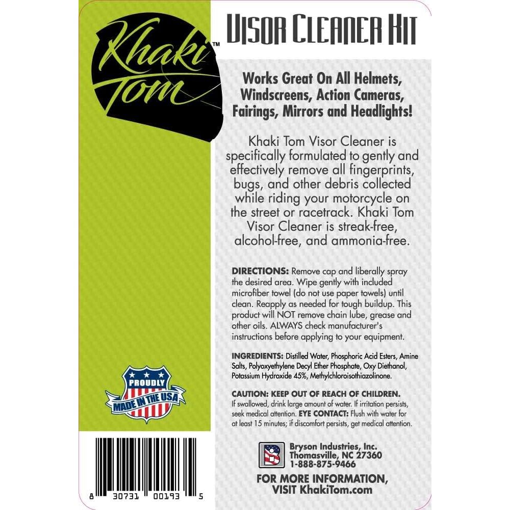 Buy now Motorcycle Helmet and Visor Cleaner - 2 oz Streak Free Spray and Microfiber Towel - Over 200 Sprays at indiglob india