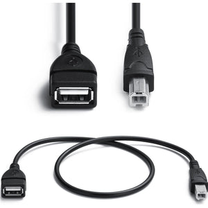 AMUU 2 Pack USB 2.0 Cables A Female to USB B Male Cable for Printer,Length is 20 Inches,A/F to B/M,Type-A F to M Extender Connection