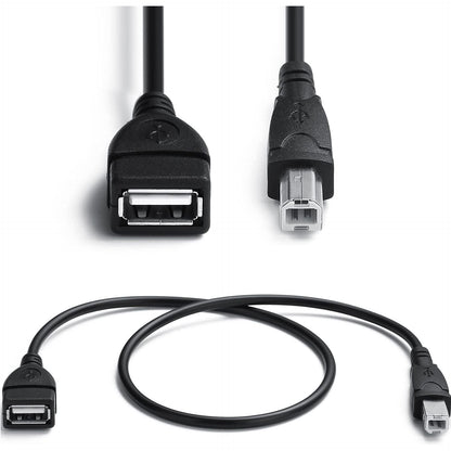 AMUU 2 Pack USB 2.0 Cables A Female to USB B Male Cable for Printer,Length is 20 Inches,A/F to B/M,Type-A F to M Extender Connection