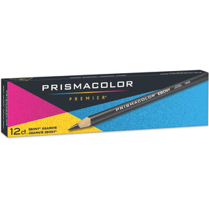 Prismacolor Ebony Graphite Drawing Pencils, Black, Adult Coloring, Box Of 12