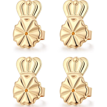 DELECOE Earring Lifters Hypoallergenic Earring Backs for Droopy Ears Adjustable 14K Gold Plated Secure Backs Repacements for Heavy Studs Droopy Earrings (Gold&Silver)