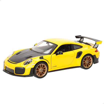 Maisto Porsche 911 GT2 RS Yellow with Carbon Hood and Gold Wheels Special Edition 1/24 Diecast Model Car