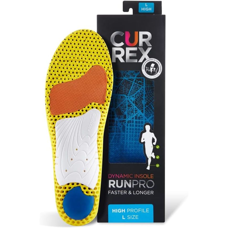 CURREX RunPro Insoles for Running Shoes – Arch Support Inserts to Help Reduce Fatigue, Prevent Injuries & Boost Performance – for Men & Women – High Arch, Large