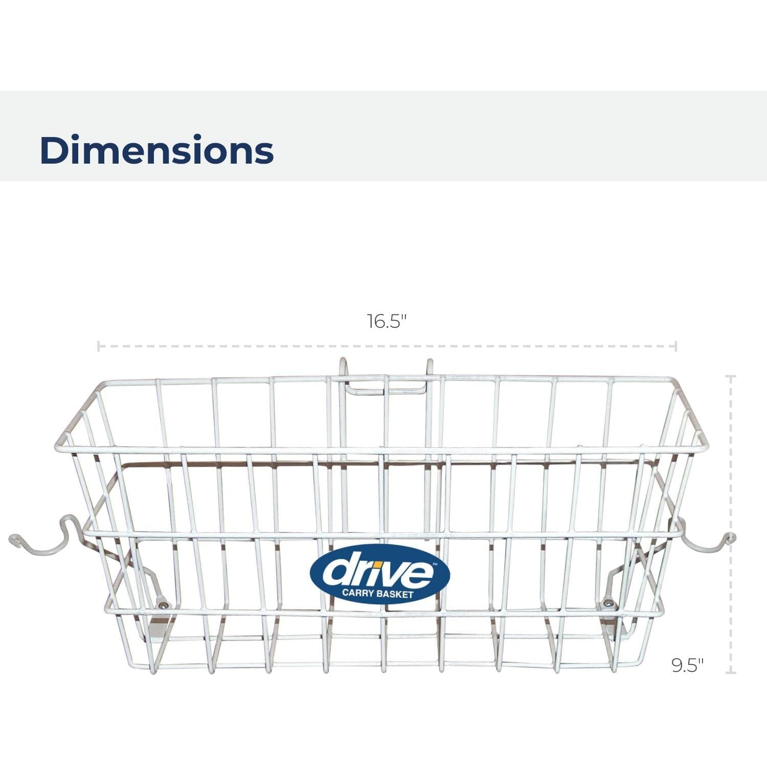 Buy now Drive Medical 10200B Walker Basket, Basket for Folding Walker with Cup Holder, White at indiglob india
