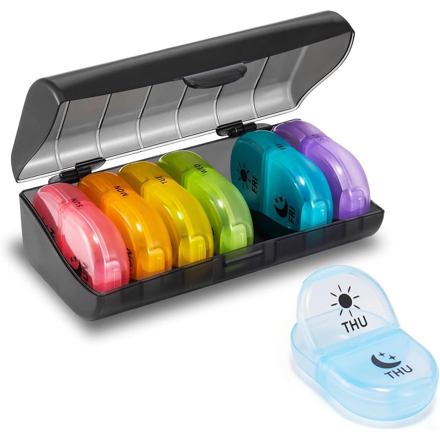 Fullicon Pill Organizer 2 Times a Day, Weekly Pill Box AM PM Daily Pill Cases Medicine Box