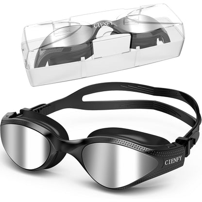 Unisex-Adult Swim Goggles, Polarized Goggles Swimming Men Women, Anti-fog Leak-proof Clear Vision Underwater