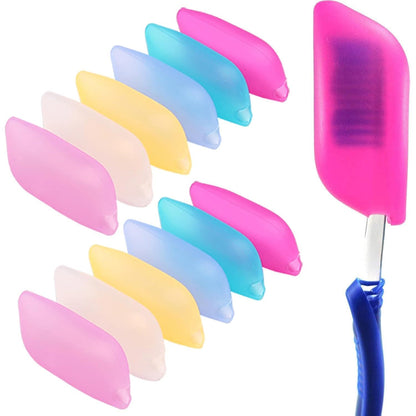 V-TOP Silicone Toothbrush Case Covers, 12 Pack Toothbrush Head Covers for Travel, Tooth Brush Covering for for Home and Outdoor
