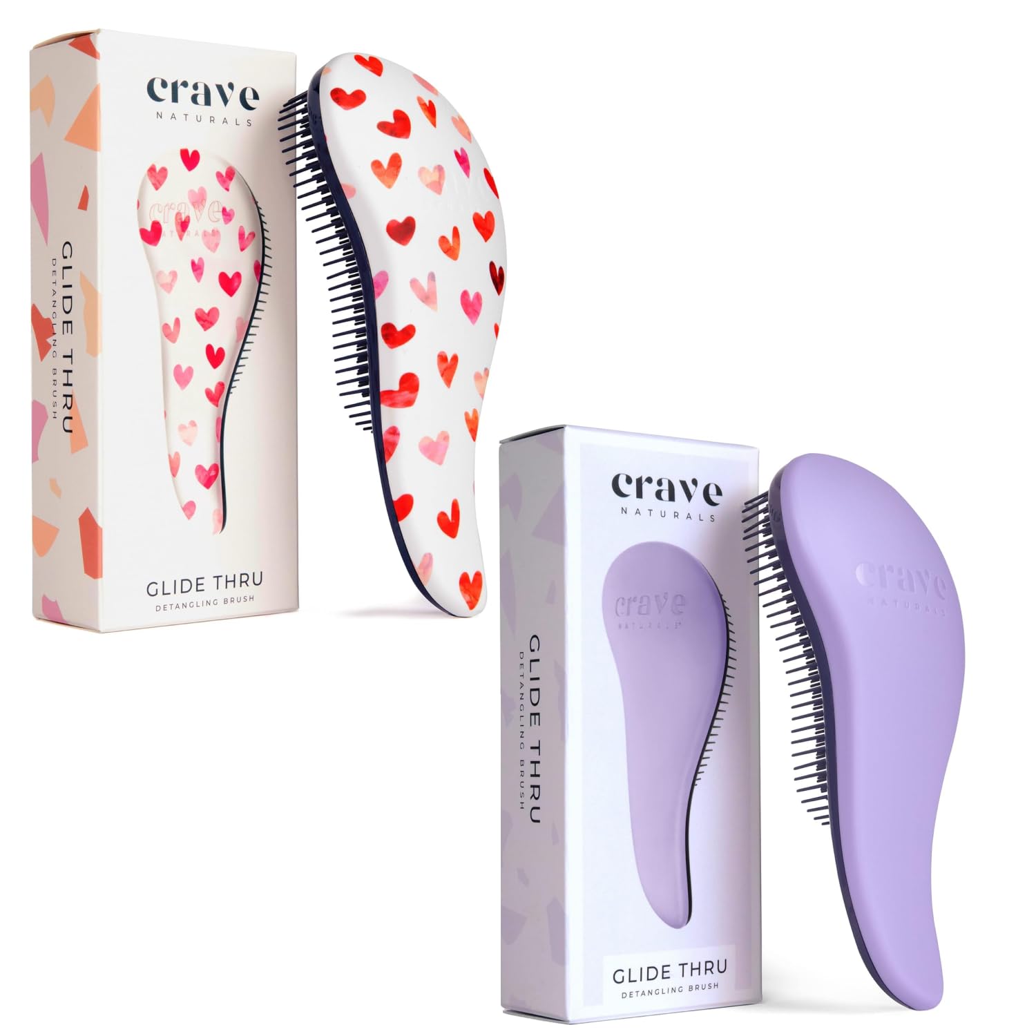 Buy now Crave Naturals Glide Thru Hair Brush - Detangler Brush for Curly, Straight, Wet or Dry Hair - Gentle Detangling Brushes for Adults, Kids, Toddlers - Hair Accessories for Women, 7.5x3" - Pink at indiglob india