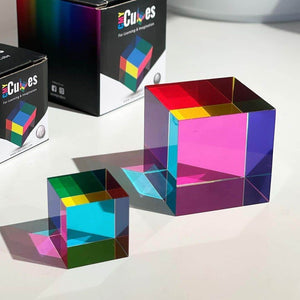 CMY Cubes Original (50mm) - Cyan, Magenta & Yellow Cube - Optical Color Cube - Teaches Subtractive Color Mixing for Ages 15+, Educational, Scientific, Physics & Kinetic Art Desk Object, STEAM - My Store