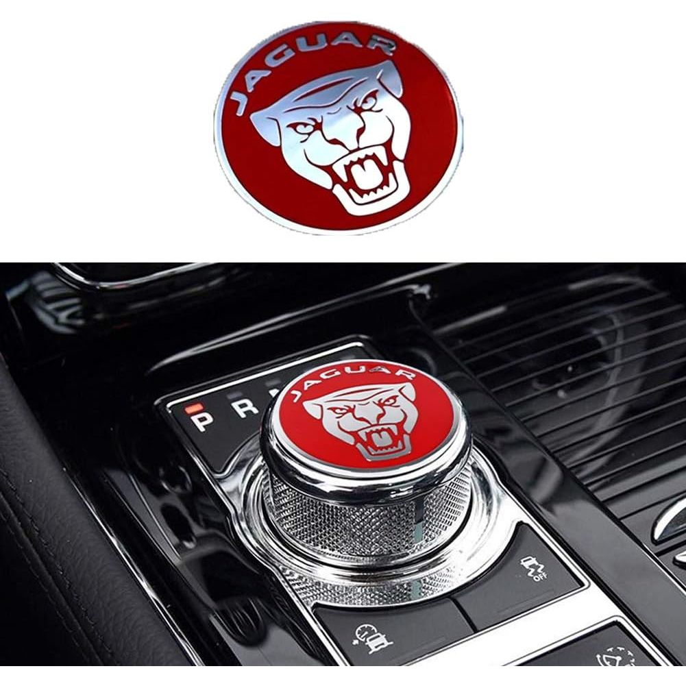 MAXDOOL Gear Shift Knob Cover Decoration Trim Sticker for Jaguar XF XE XJ F-Pace (Red)