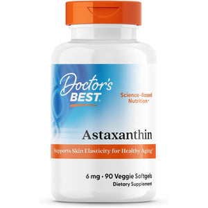 Doctors BEST Astaxanthin with AstaReal, Supports Skin Elasticity for Healthy Aging, Non-GMO, Gluten Free, Soy Free, Vegan 90 Veggie Softgels