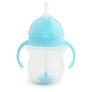 Buy now Munchkin Any Angle Sippy Cup for Toddlers, Spill Proof Weighted Straw Cup with Transition Handles for Babies 6 Months and Up, 7 Ounce, Blue at indiglob india