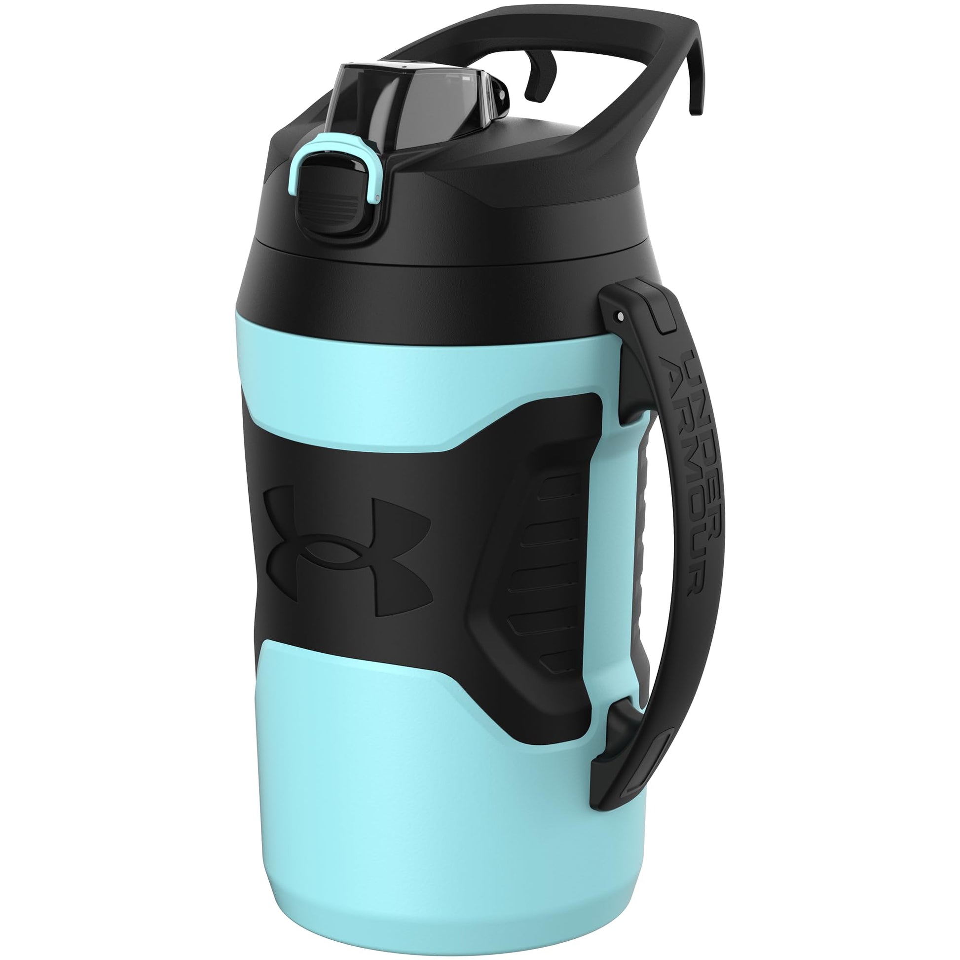 Buy now Under Armour Half Gallon Water Bottle Insulated, 64oz Insulated Water Bottle with Handle, Fence Hook, Leak Resistant, for Baseball, Football & More, Academy/Black at indiglob india