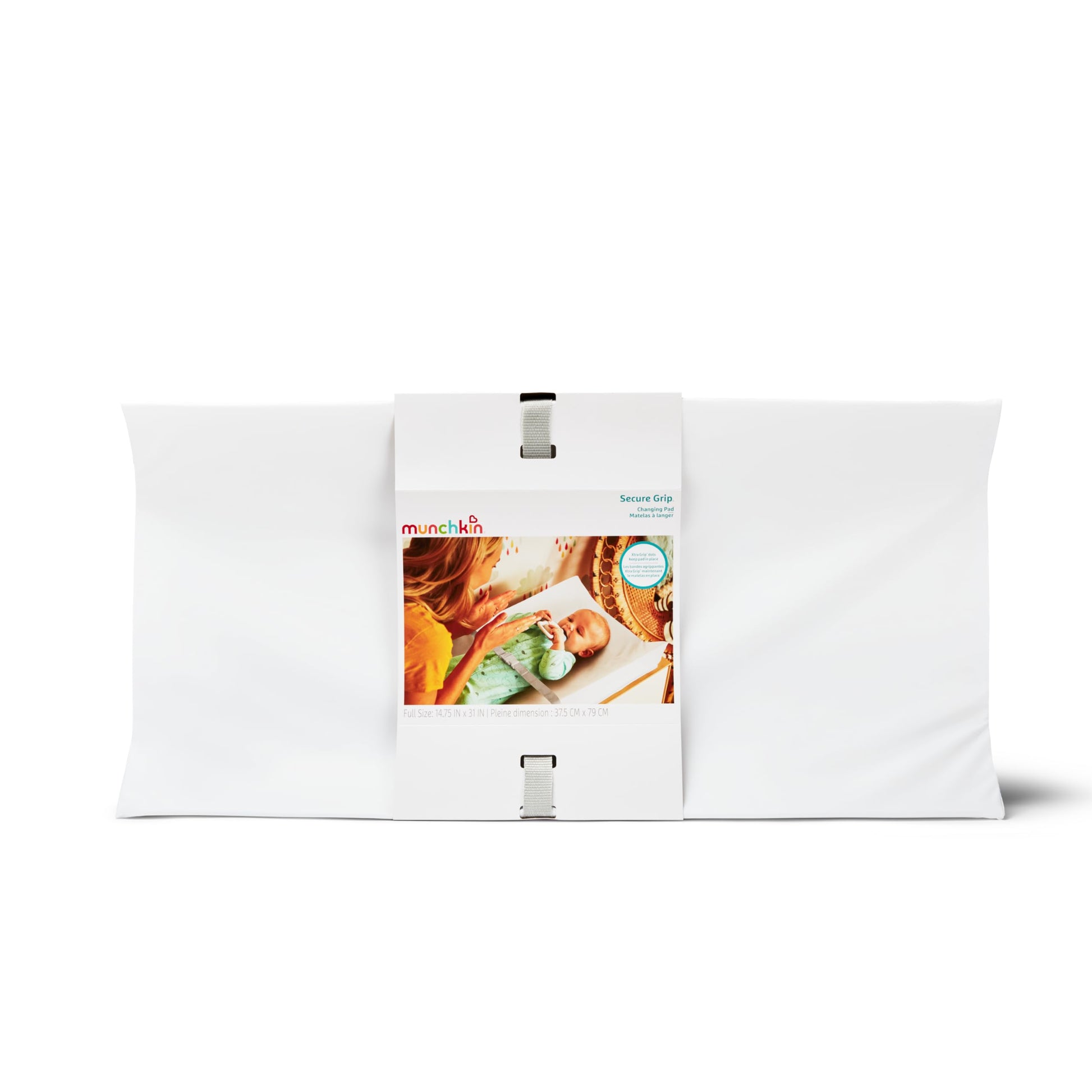 Buy now Munchkin Secure Grip Baby Diaper Changing Pad for Dresser, Waterproof and Wipeable, Contoured, Standard Size (14.75" x 31"), White at indiglob india