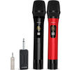 Bietrun Wireless Microphone, Professional UHF Metal Dual Handheld Cordless Dynamic Mic System Set with Rechargeable Receiver, 1/4‘’Output, Plug and Play, Instrument-Wireless-Mics for Karaoke, Wedding - Black Red