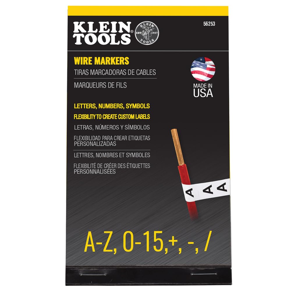 Buy now Klein Tools 56253 Wire Marker Book, Black Letters, Numbers, and Symbols at indiglob india