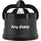 AnySharp – GLOBAL – Hands Free Knife Sharpener - Easy to Use Sharpening Tool with PowerGrip Suction Base and 20-Degree Pre-set Angle - For All Knives: Chef’s, Serrated, and Hardened Steel - Blue