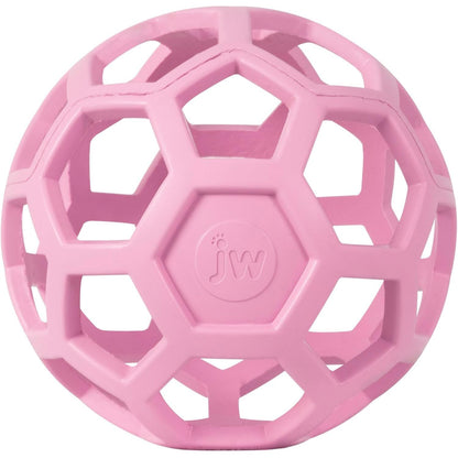 JW Pet Hol-ee Roller Dog Toy Puzzle Ball, Natural Rubber, Large (5.5 Inch Diameter), Colors May Vary