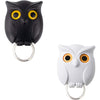 3PCS Owl Key Holder Cute Owl Key Holder Automatic Open Close Eyes Magnetic Night Owl Keying Holder Wall Mounted Owl Key Hooks with Wall Self-Adhesive Tape - Black+ White