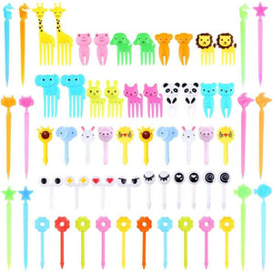 156PCS Animal Food Picks for Kids Bento Box Accessories, FATLODA Fun Kid Food Picks, Cute Fruit Toothpicks for Kids Lunch Accessories, Reusable Lunchbox Pick for Kid Toddler - My Store