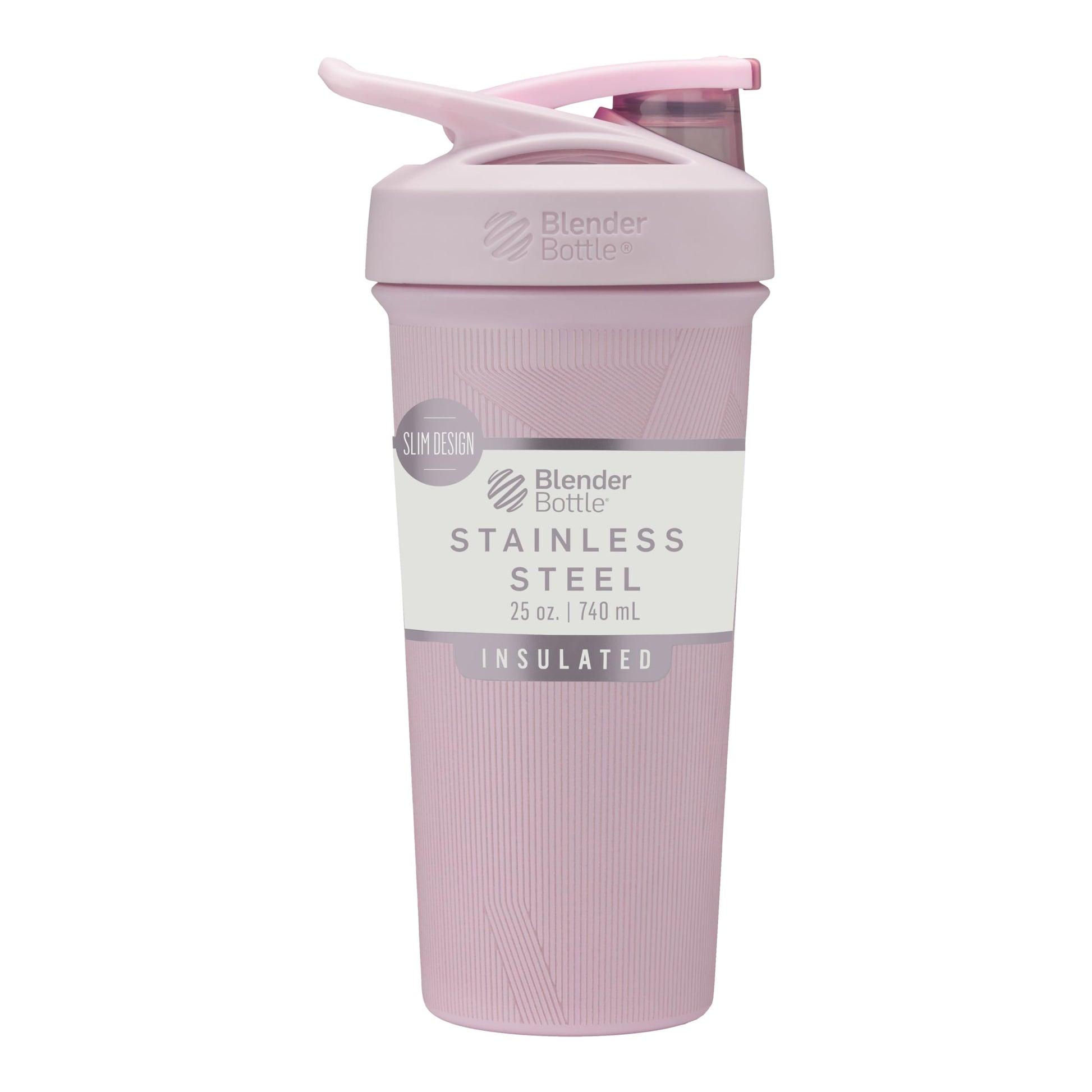Buy now BlenderBottle Strada Shaker Cup Insulated Stainless Steel Water Bottle with Wire Whisk, 24-Ounce, Black Sport Pink Stripes at indiglob india