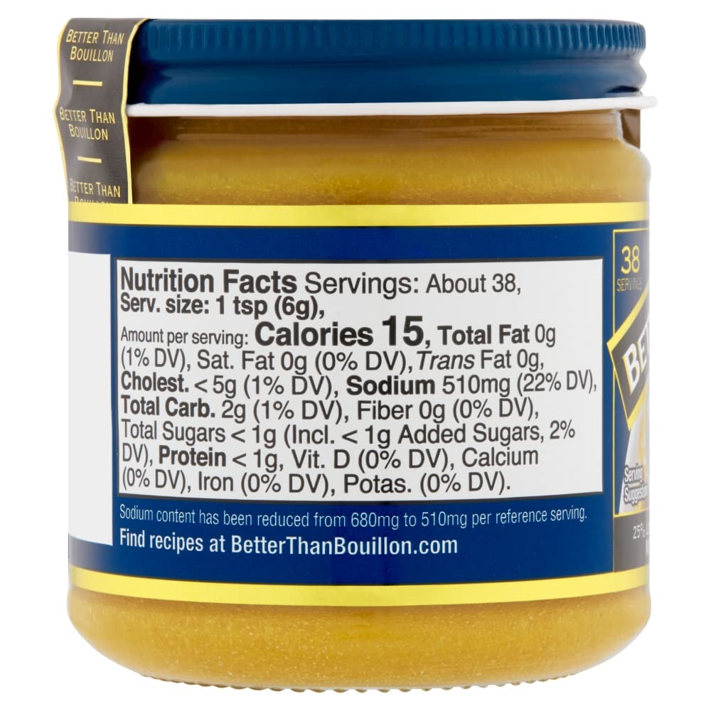 Buy now Better Than Bouillon Reduced Sodium Roasted Chicken Base, Made with Seasoned Roasted Chicken & Less Sodium, 38 Servings Per Jar 8 Ounce (Pack of 2) at indiglob india