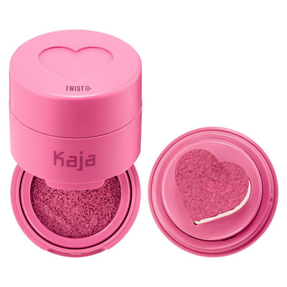 KAJA Blusher - Cheeky Stamp 02 Saucy | Buildable & Blendable Shade with Heart-shaped Applicator, Sunkissed Finish, Travel size, Hygienic, Suitable for Beginners, Portable, Korean Makeup, 0.17 Oz