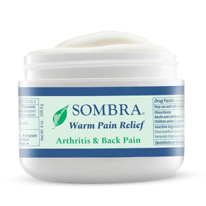 Sombra Warm Pain Relief Gel, Warm Relief for Arthritis and Chronic Pain Pre-Workout Muscle Rub Vegan Formula Free of Artificial Fragrances, Dyes, NSAIDs, Wax, Petroleum, Alcohol - 8oz Jar