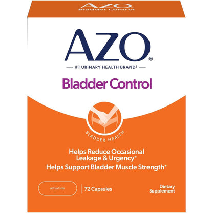 AZO Bladder Control with Go-Less Daily Supplement | Helps Reduce Occasional Urgency, leakage due to laughing, sneezing and exercise††† | 72 Capsules