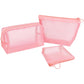 Aosbos 3-Pack Mesh Cosmetic Bag Set - Travel/On-The-Go Makeup Storage, Zipper Closure Small Pouch