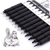 TWOHANDS Art Pens,Fineliner Ink Pens,Set of 12 Technical Drawing pen,Pigment Pen,Fine Point,Black,Waterproof,for Art Watercolor,Sketching,Anime,Manga, 902188 - 1 Count (Pack of 12)