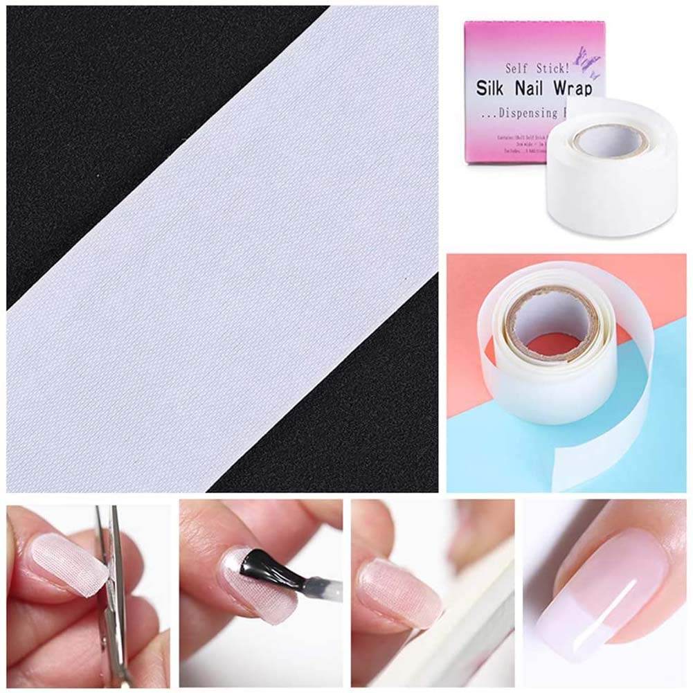 1 Roll Nail Repair Fiberglass Silk Wrap Self Adhesive Anti Damage DIY Strong Protect Reinforce Extension Sticker,Nail Repair Reinforce Nail Protector Nail Art Tool for Home Use or Salon - My Store