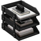Leather Desk Organizer, Thipoten 3-Tier Stackable Letter Tray Holder for Office Supplies, Paper, File, Magazine, Perfect Office Organization for Desktop (Brown-3Tiers)