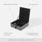 Buy now WOLF Heritage Large Valet Case, Black - 13 Compartments + One Watch Roll - Faux Leather Exterior + Ultra-Suede Lining at indiglob india