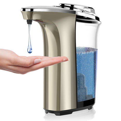 Buy now Automatic Soap Dispenser, Touchless Dish Soap Dispenser 17oz/500ml with Infrared Sensor, 5 Adjustable Soap Levels, Liquid Dispenser for Bathroom Kitchen (Silver) Champagne Gold at indiglob india