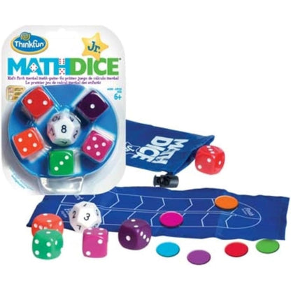 ThinkFun Math Dice Junior Game - Engaging Math Skills Builder | Perfect for Kids Aged 6+ | Aids in Mental Agility | Toy of The Year Nominee