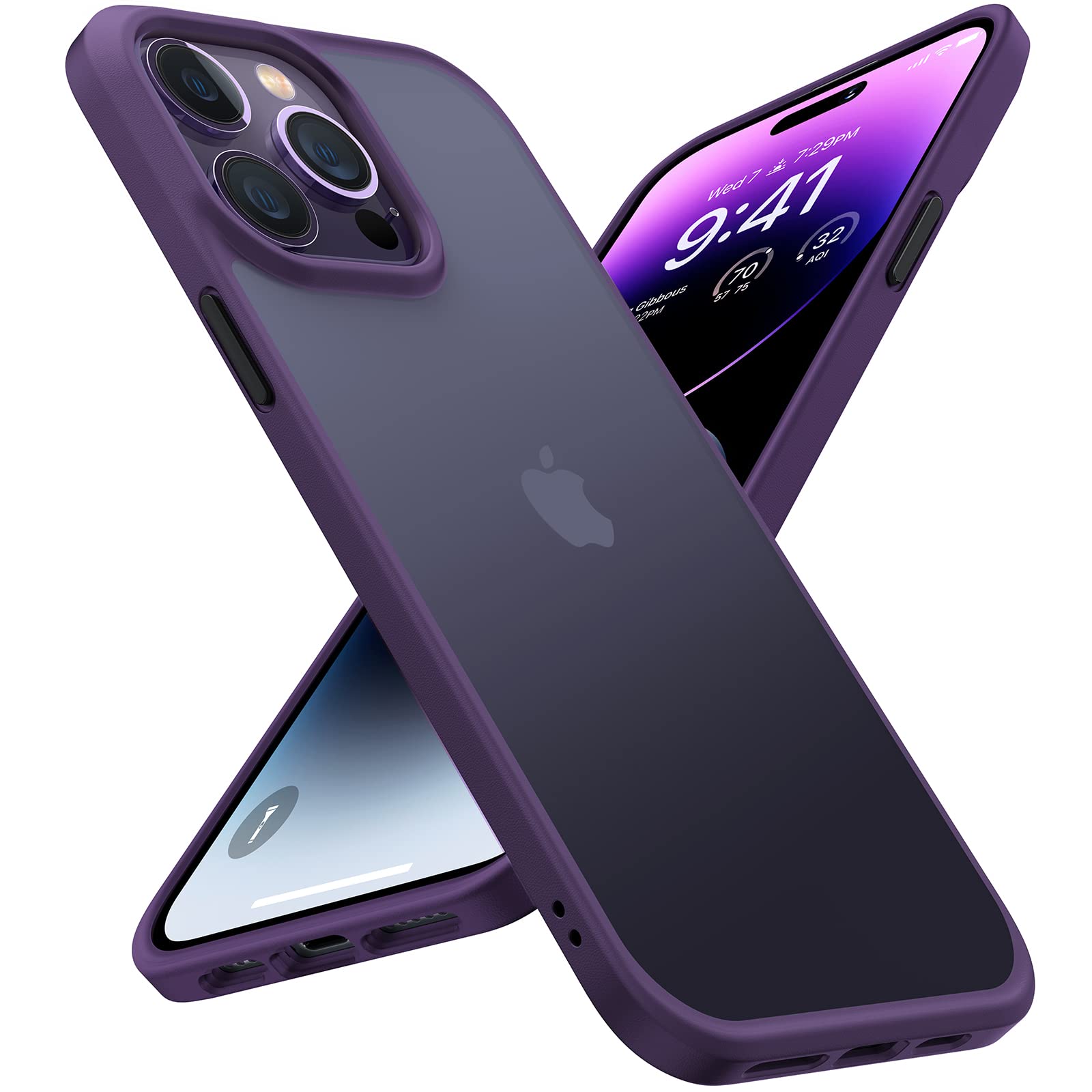 Buy now TORRAS Tough Shockproof for iPhone 13 Pro Case, [Military-Grade Drop Tested] Ultra-Durable Matte Hard PC Back with Soft Silicone Edge Slim Protective for iPhone 13 Pro Phone Case,Translucent Black at indiglob india