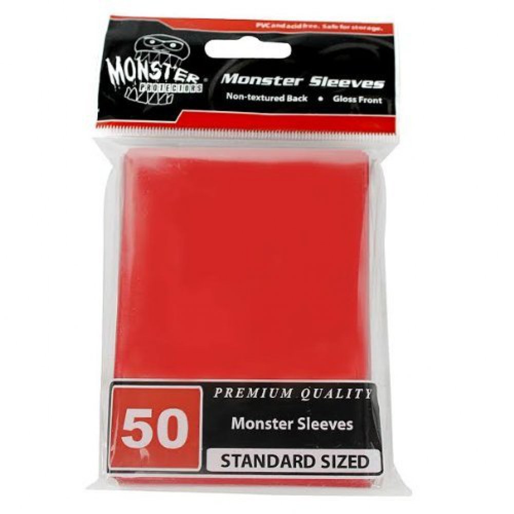 Buy now Sleeves - Monster Protector Sleeves - Standard Size Gloss - RED (Fits MTG Magic The Gathering and Other Standard Sized Gaming Cards) at indiglob india