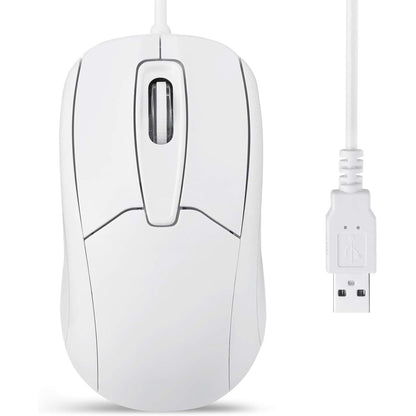 Perixx PERIMICE-209 3 Button USB Wired Mouse - Optical - 1000 DPI - 5.9 Ft Cable - Black