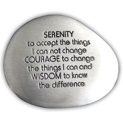Cathedral Art Serenity Prayer Soothing Stone - Engraved Rock with Inspirational Words, Mindfulness and Meditation Stones for Stress, Worry, and Anxiety, 1-1/2-Inch, Silver - My Store