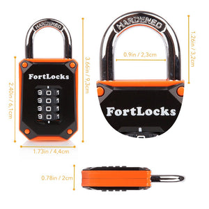 Buy now Gym Locker Lock - 4 Digit, Heavy Duty, Hardened Stainless Steel, Weatherproof and Outdoor Combination Padlock - Easy to Read Numbers - Resettable and Cut Proof Combo Code - 1 Pack Orange at indiglob india
