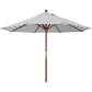 California Umbrella 9' Round Hardwood Frame Market Umbrella, Stainless Steel Hardware, Push Open, Navy Blue Olefin