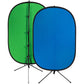 Fotodiox Pro Collapsible Background - 5x7’ Chromakey Green/Chromakey Blue 2-in-1 Background Panel